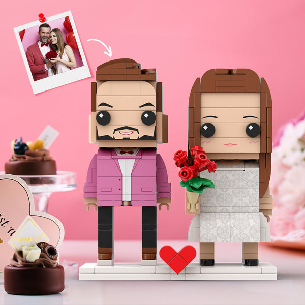 Couple Gift Present For Love Birds Customizable Fully Body 2 People Custom Brick Figures Fathers Day Gifts Persanalized Brick Figures Father's Day Gift