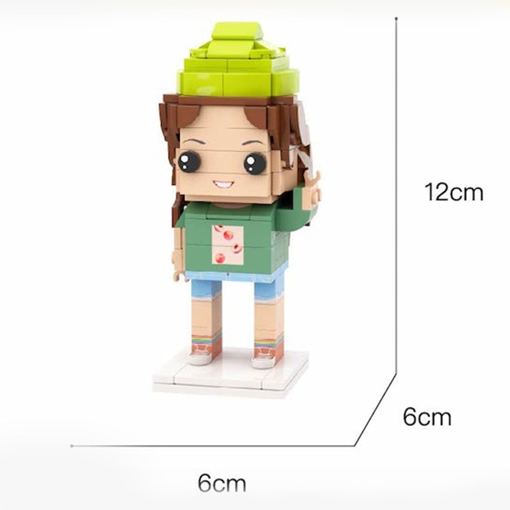Basic Version Full Body Customizable 1 Person Custom Brick Figures Small Particle Block Toy Men's Plaid Shirt Brick Me Figures